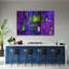 Hand -Painted In Purple - 3 Piece No Frame Print on Canvas-800523853