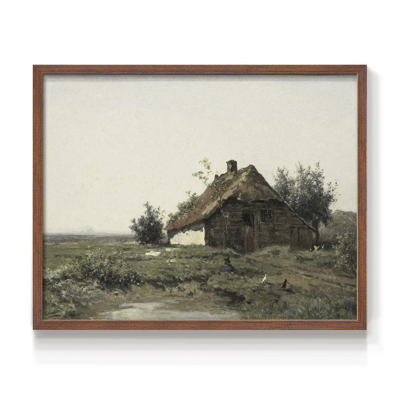 Paysages rétro-DCCVVII-impression encadrée - réaménageable, Noyer, H 22 po x l 28 po