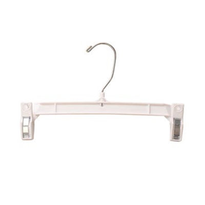 Cintres en plastique pour jupe / pantalons avec pinces pincées, crochet pivotant en métal - 9 ½ po noir