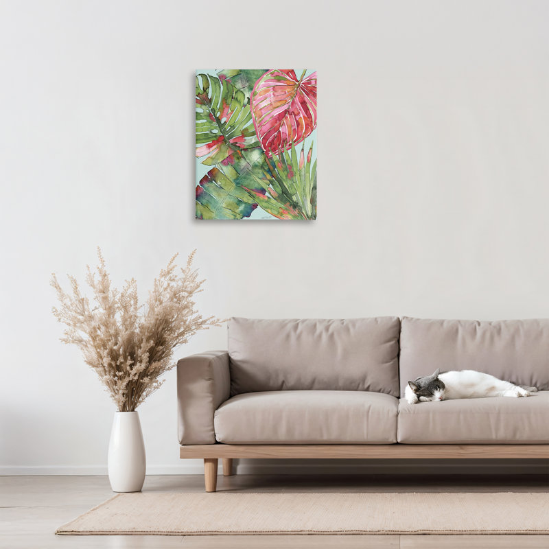 Toile à feuilles de palmier, design par Anne Tavoletti, H 20 po x l 16 po
