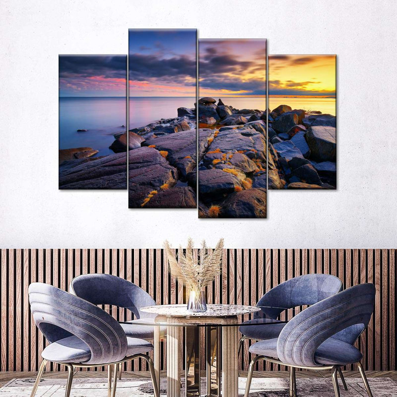 Duluth Brighton Beach - 4 pièces de toile tendue, plusieurs images, H 27 po x l 43 po x P 1,25 po