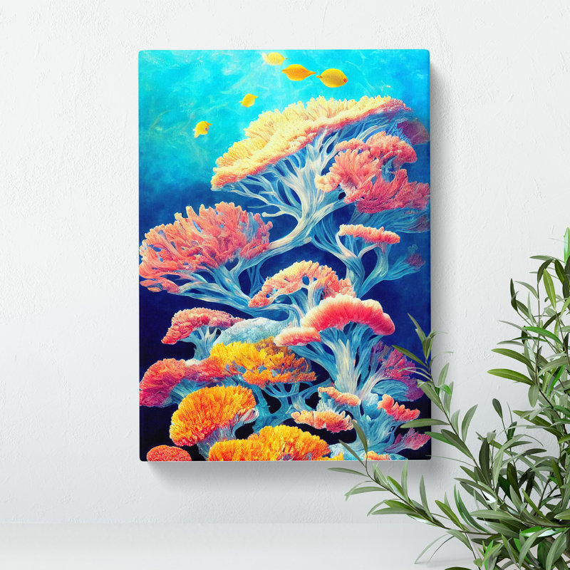 Magnificent Coral Reef - Wrapped Canvas Painting, 60cm H x 40cm W x 3cm D
