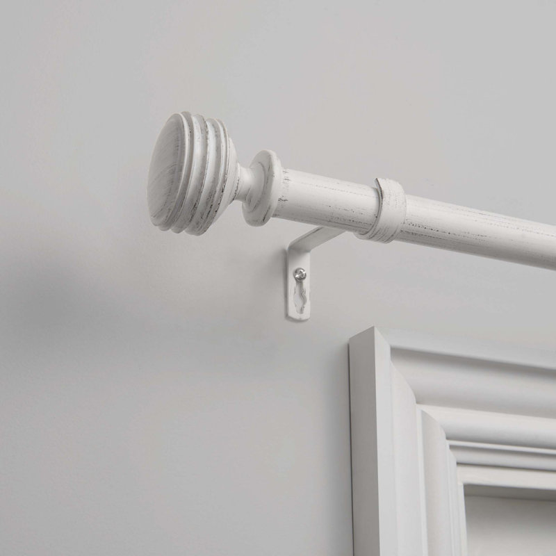 Tringle à rideaux simple réglable 1 po Robillard, Blanc vieilli, 36 po - l 72 po