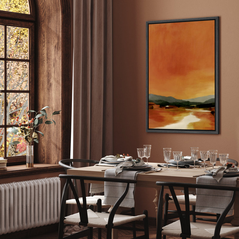 Coucher de soleil sur le coucher de soleil, impression sur toile, décor de tons chauds pour le salon ou la salle à manger