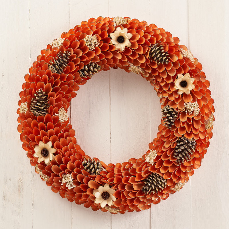 Handcrafted Faux Wood 21'' Wreath