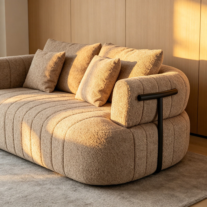 Chaise longue surdimensionnée de 64 po, khaki Boucle