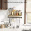 Tablettes flottantes murales avec barre à serviettes et crochets - Tablette en bois rustique pour la cuisine, la salle de bain, la chambre à coucher - Rangement et décoration polyvalents-299570706