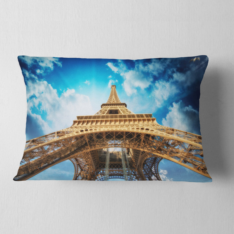 Oreiller de la belle vue de la tour de paris eiffel, Rectangle 12" x 20"