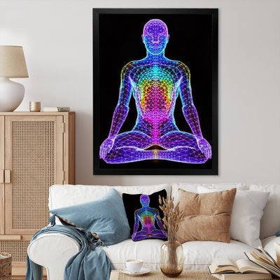 Méditation néon - reproduction sur toile