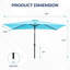 Parasol de patio rectangulaire 6,5 x 10 pi avec manivelle, inclinaison et auvent en polyester résistant aux rayons UV pour la piscine, la cour et le patio (sans base)
