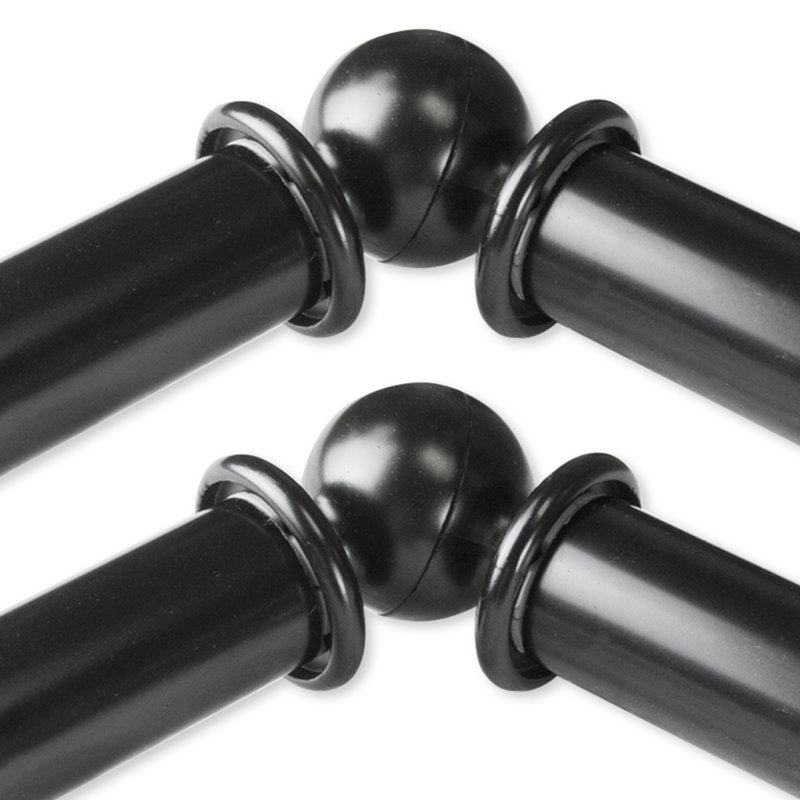 Tringle à rideaux double vitrage 4 côtés Bud 13/16, Noir