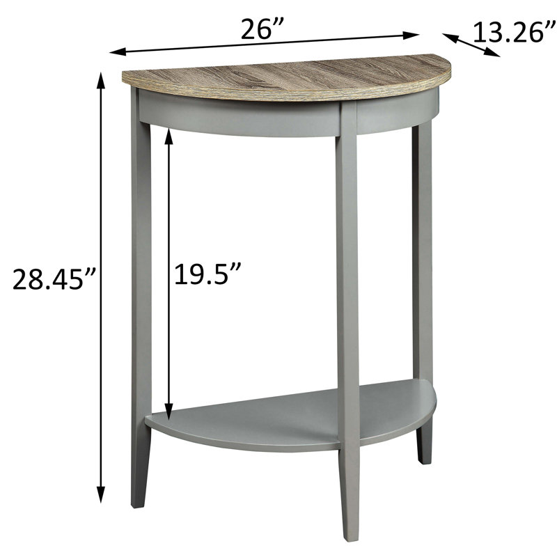 Grey Oak Console Table With Shelf For Living Room Decor Transitional In Area Organization