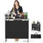 Black Rectangular Aluminum Patio Folding Bar Table-869338851-869338848