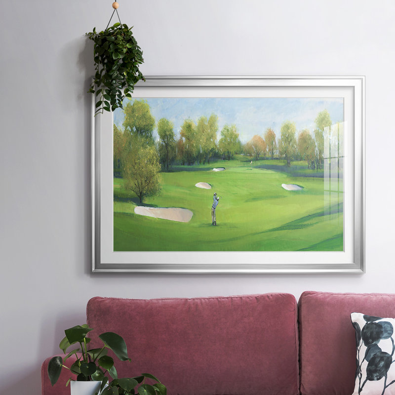 " Fairway Shot II ", 27" H x 39" W x 1.5" D, Silver