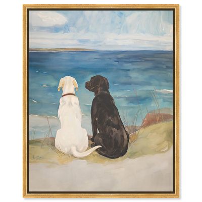 «Dog Perfect pair», toile côtière par Art Remedy