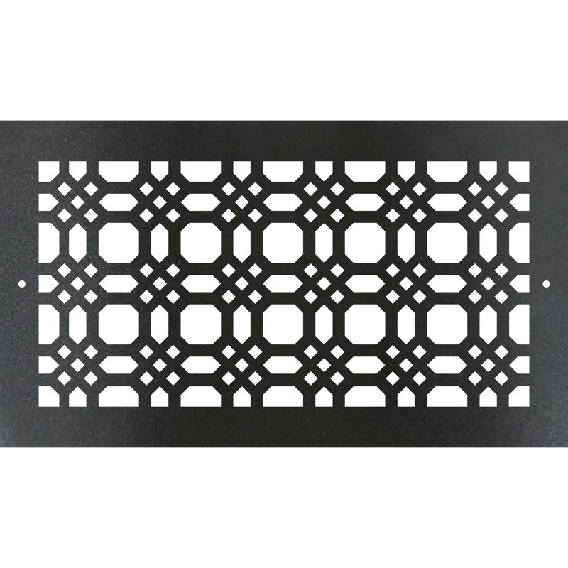Registre de plancher à visser en métal. Ouverture de conduit 6 x 12 (au total 8 x 14) - Conception de pierres précieuses