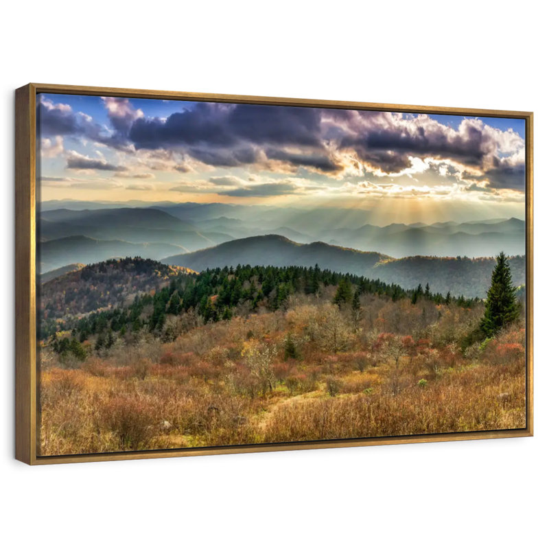Parc national des Great Smoky Mountains, 19 po x 13 po, Cadre flottant doré