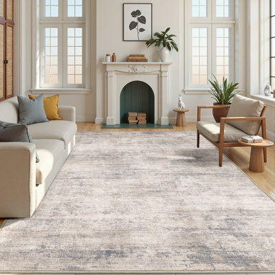 Asher Modern Abstract Machine Washable Area Rug With Non-Slip Backing
