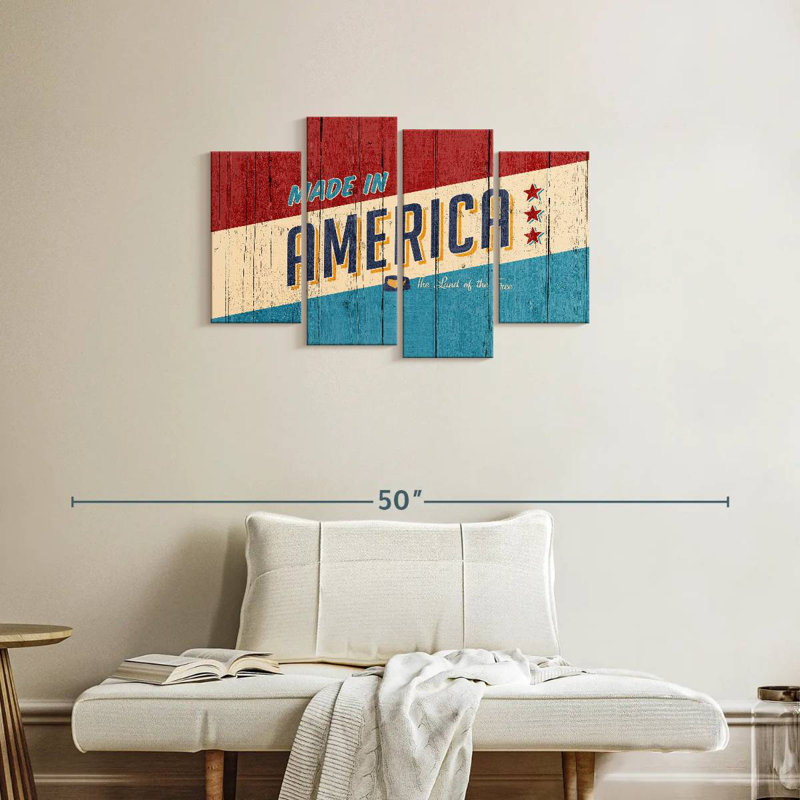 Lelar Made In America, typographie, H 22 po x l 36 po