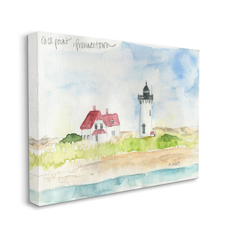 Paysage côtier du phare de Race Point, Toile tendue, H 24 po x l 30 po