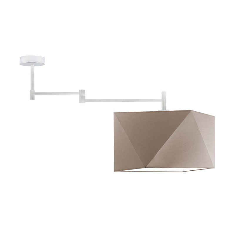Demarie Fabric Semi Flush Mount, Light Brown, Silver