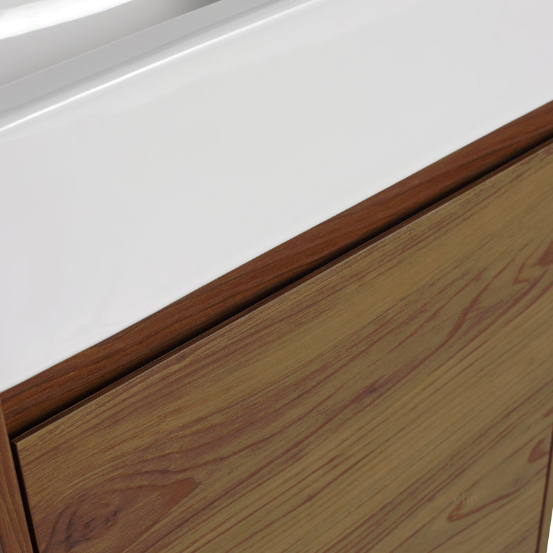 Petit meuble-lavabo flottant de 18 pouces avec lavabo simple, convenant à une petite salle de bain