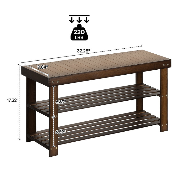 Winston Porter 6 Pair Bamboo Shoe Storage Bench & Reviews