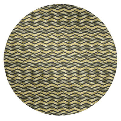 Tapis orange/brun foncé chevrons ondulés