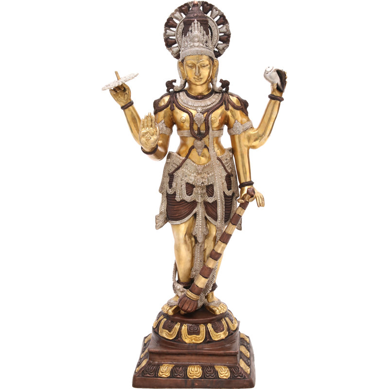 Bhagawan Vishnu, Brun, argent, or