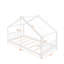 Lit plateforme simple en bois massif blanc doux contemporain avec support à lattes intégré-1292318941