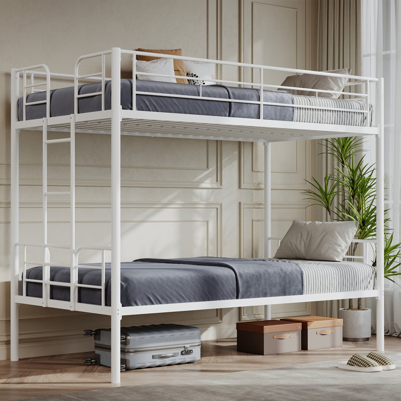 Alisiana Kids Twin Over Twin Bunk Bed, White