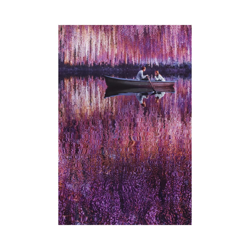 Reproduction d’art, "Wisteria Impessionism" par Hobopeeba, Pas de tapis, H 48 po x l 32 po x P 1,5 po, Toile tendue