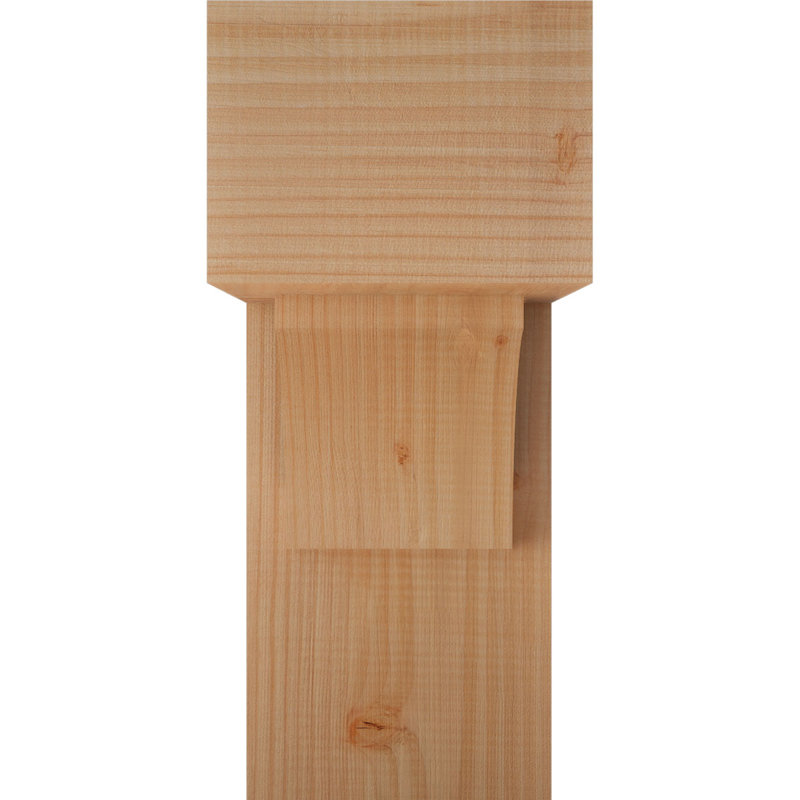 7 1/2"W x 18"D x 18"H Thorton Block Smooth Bracket w/ Offset Brace, Douglas Fir, 18 x 18, 7 1/2"W Douglas Fir (Smooth)