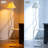 Modern Pleated Cream Floor Lamp With Table Top And Dimmable Bulb