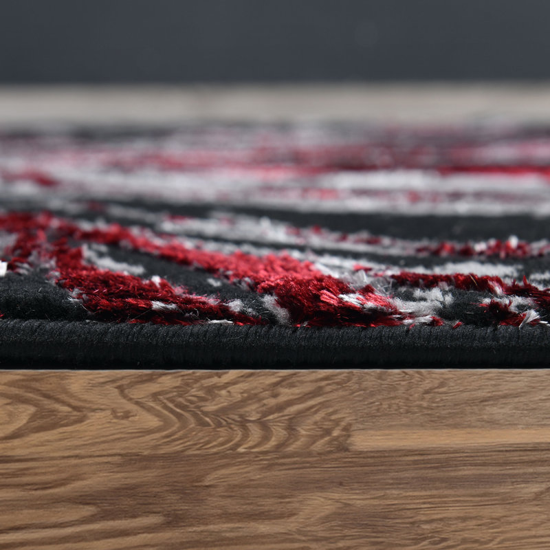 Galaxy Series Abrstract Black/Gray/Ivory/Beige Area Rug, Rectangle 7'9" x 10'2"