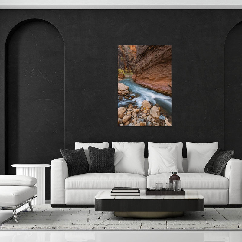Rivière vierge, parc national de Zion, Utah, impression sur verre acrylique, H 16 po x l 24 po x P 0,25 po