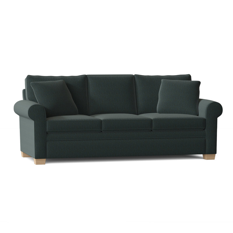 Quaker Upholstered 84'' Sofa, Unfinished, Entice Steel