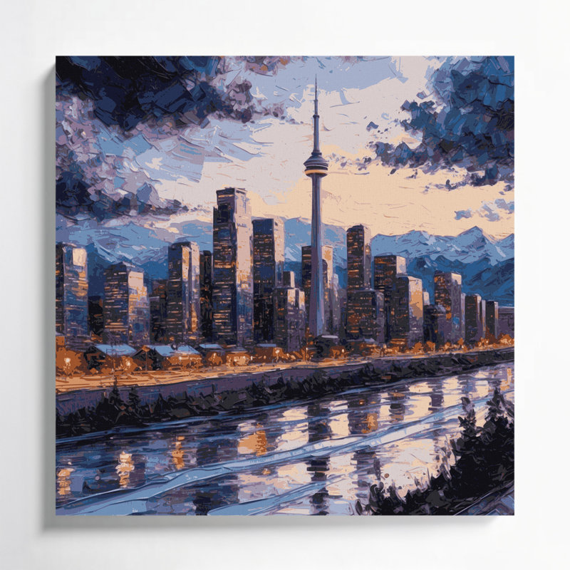 Art mural, villes, Calgary, Alberta, H 12 po x l 12 po