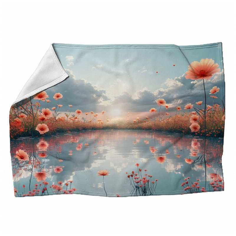 Jeté Fleurs Nature, 50 po x 60 po