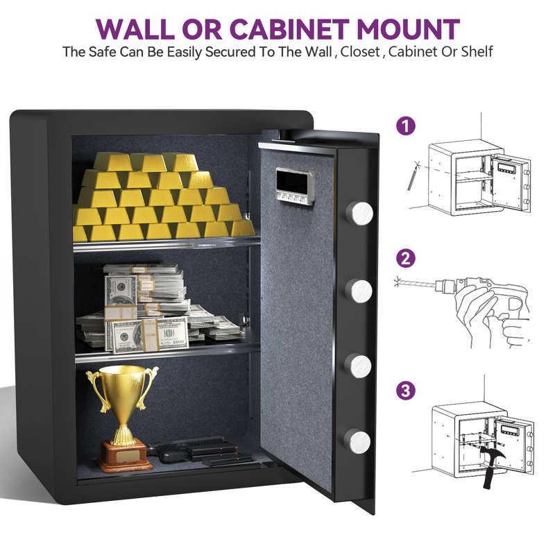 Security Safe Lock, 23.6" H x 17.3" W x 12.5" D