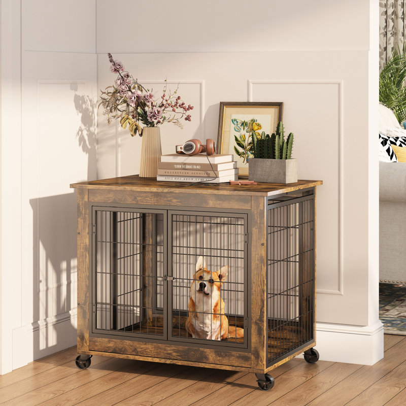 Cage pour chien en brun rustique Furniture