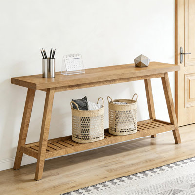 Console de 70,9 pouces de style campagnard pour entrée, table d'entrée à 2 niveaux