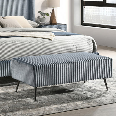 Banc rembourré en velours côtelé Mavela