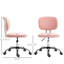 Chaise de bureau rose avec hauteur réglable et fonctionnalité pivotante, dossier moyen, tissu molletonné pour un espace de travail confortable