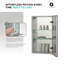 Armoire à pharmacie en aluminium sans cadre encastrée ou à fixation en surface avec charnières à fermeture douce 165 ° et tablettes en verre réglables-295409015-475960617