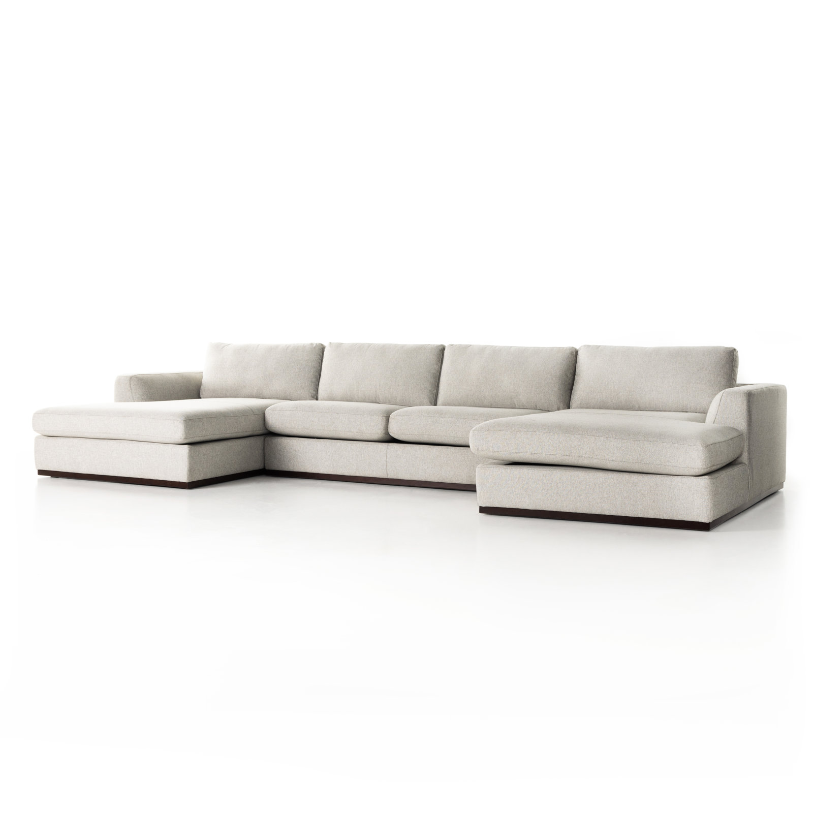 Berger Modular Upholstered Chaise U-Sectional, Aldred Silver Polyester Blend