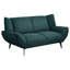 3 en bleu sarcelle, style Mid-Century, accoudoirs évasés, coussins de dossier non amovibles et bleu de soutien recouverts de pieds en métal, sièges confortables