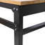Établis roulants pour le garage - Hauteur réglable, banc à outils d'atelier, plateau en métal avec plateau en bois d'hévéa, pied martelé noir-748658714-748658709