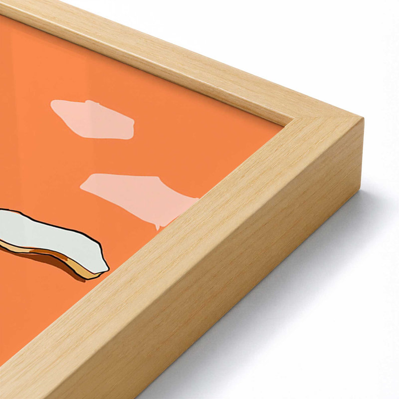 «Food Illustration / Plate with Bacon» par ThingDesign, L 12 po x H 16 po, Impression encadrée, Noir