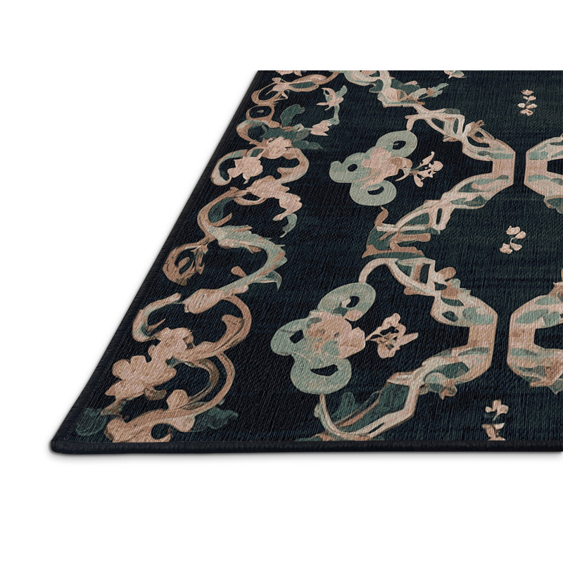 Tapis gris lavable à la machine, Rectangle 7 pi x 9 pi